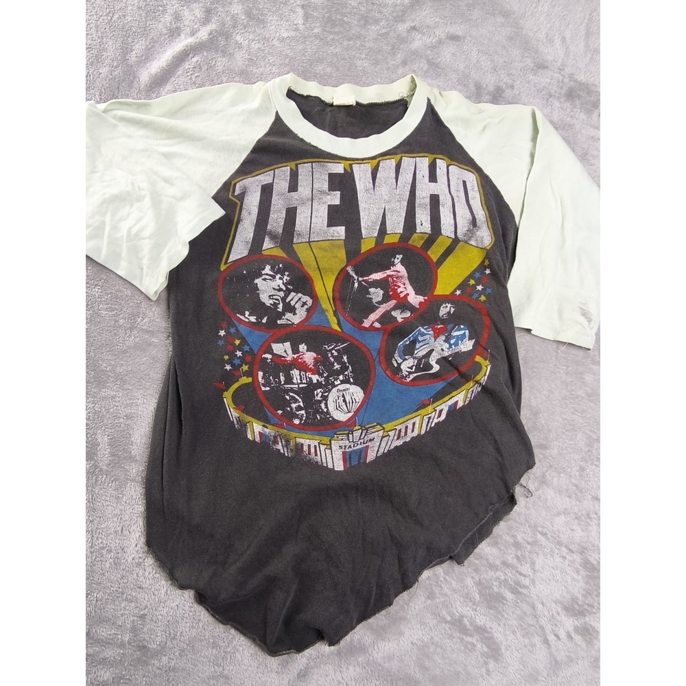 Vintage The Who 1982 Tour Raglan Band Tee USA Distressed Large